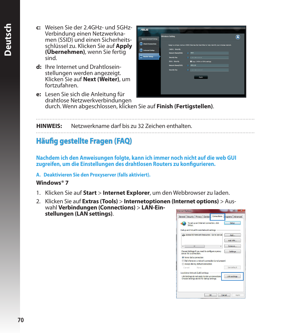 Deutsch, Häufig gestellte fragen (faq) | Asus RT-N56U User Manual | Page 70 / 168