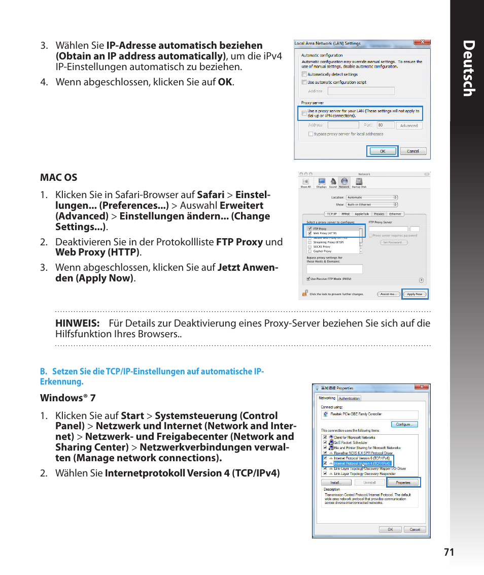 Deutsch | Asus RT-N56U User Manual | Page 71 / 168