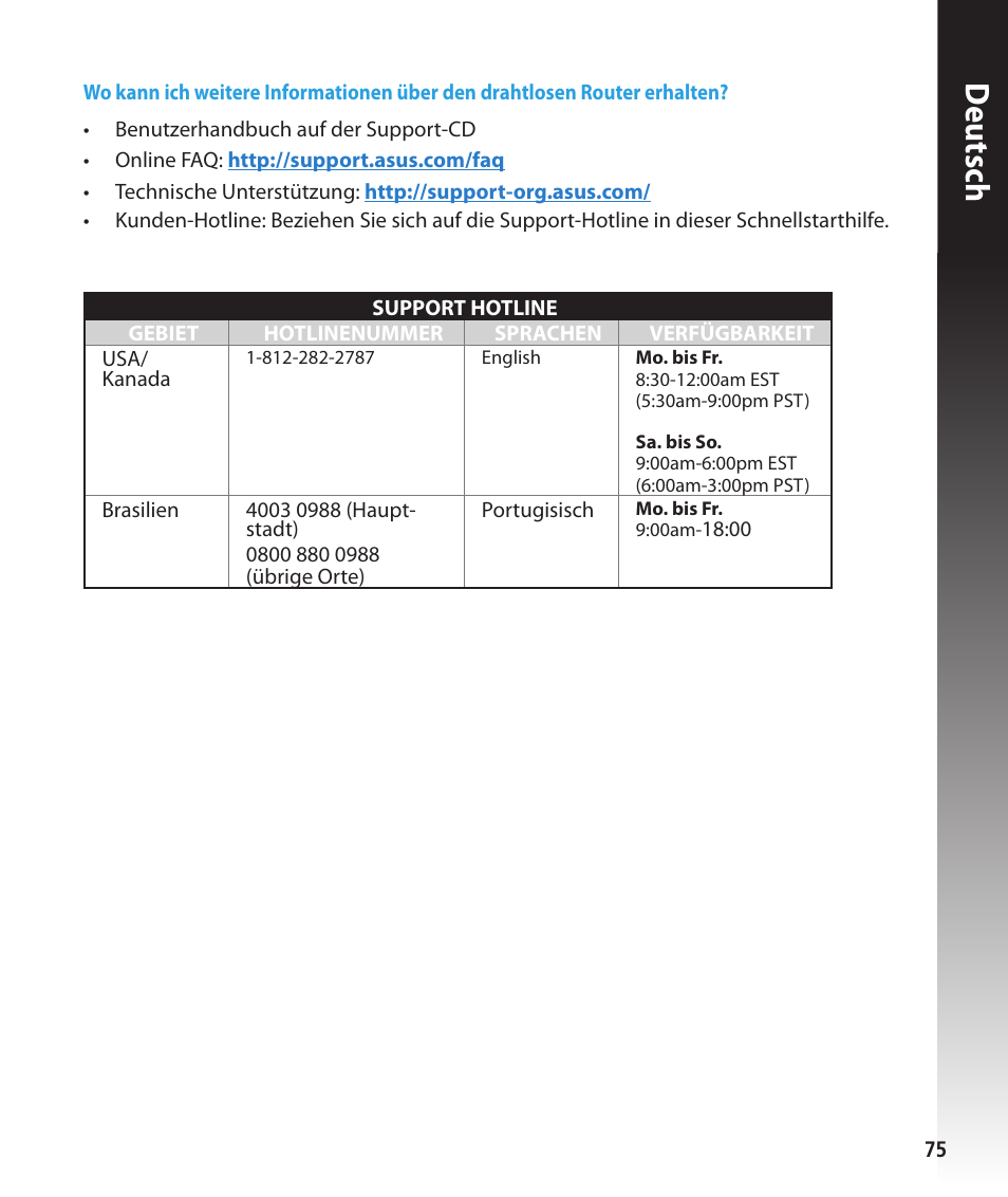 Deutsch | Asus RT-N56U User Manual | Page 75 / 168