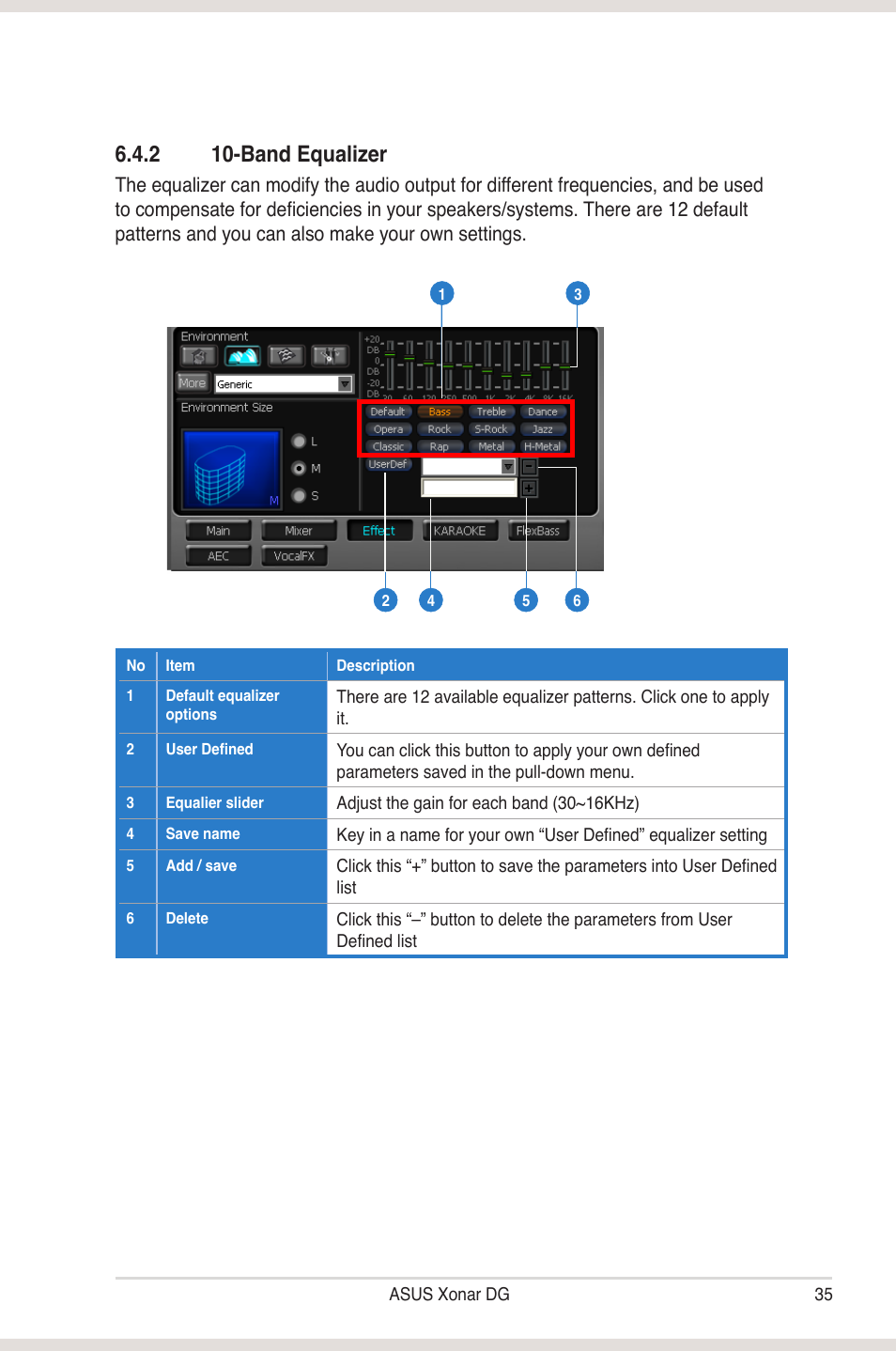 2 10�band �quali���er | Asus Xonar DG User Manual | Page 41 / 58