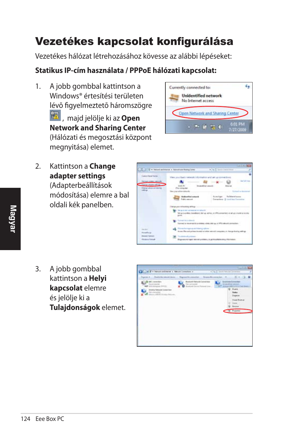 Vezetékes kapcsolat konfigurálása | Asus EB1012 User Manual | Page 124 / 231