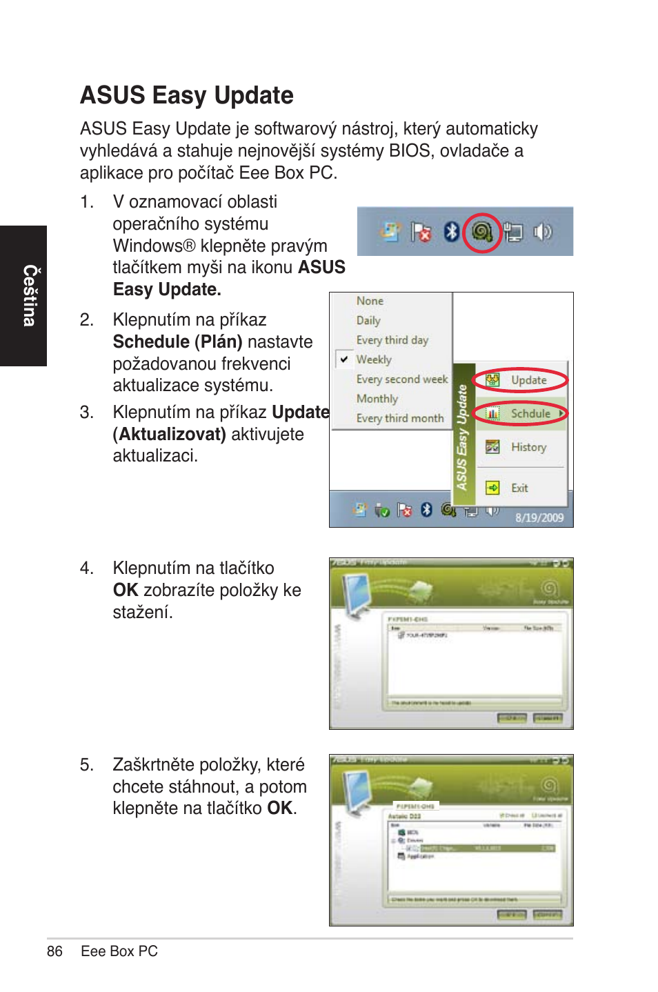 Asus easy update, A.u. e... upd, Asus easy up�ate | Asus EB1012 User Manual | Page 86 / 231
