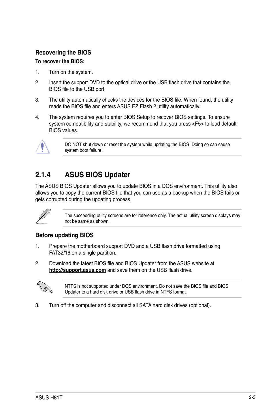 4 asus bios updater | Asus H81T User Manual | Page 31 / 73