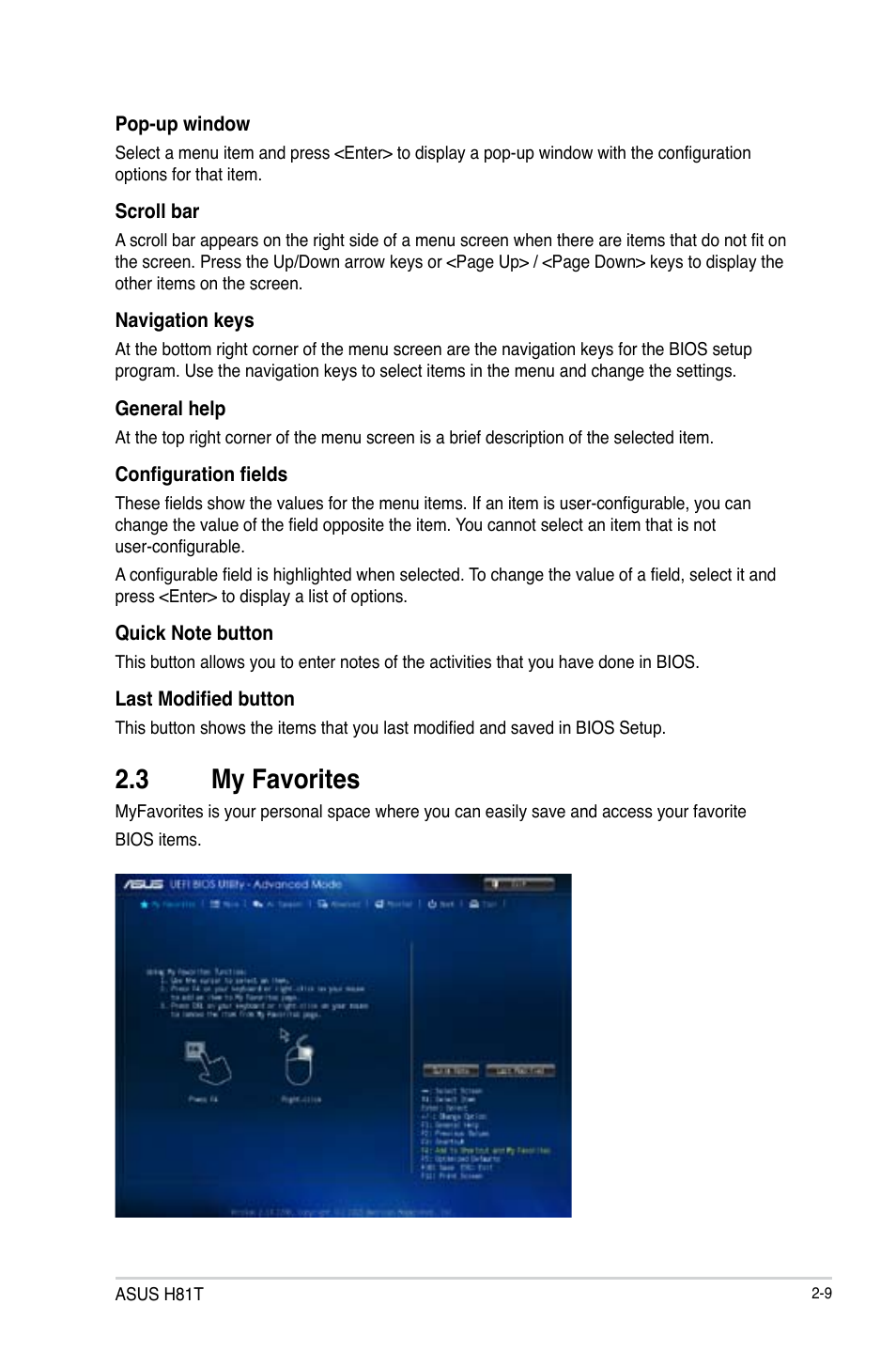 3 my favorites, My favorites -9 | Asus H81T User Manual | Page 37 / 73