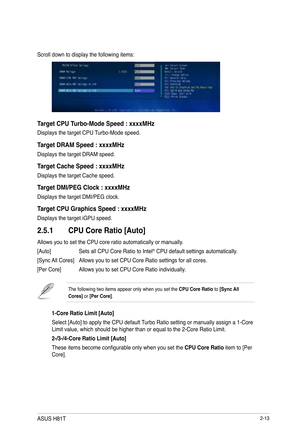 1 cpu core ratio [auto | Asus H81T User Manual | Page 41 / 73