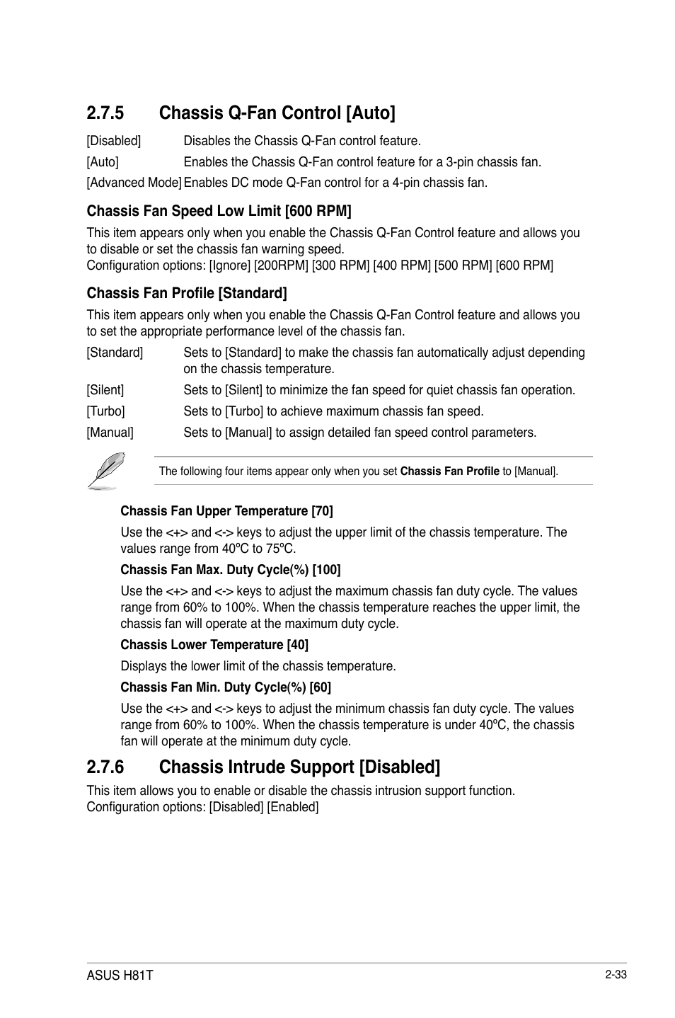 5 chassis q-fan control [auto, 6 chassis intrude support [disabled | Asus H81T User Manual | Page 61 / 73