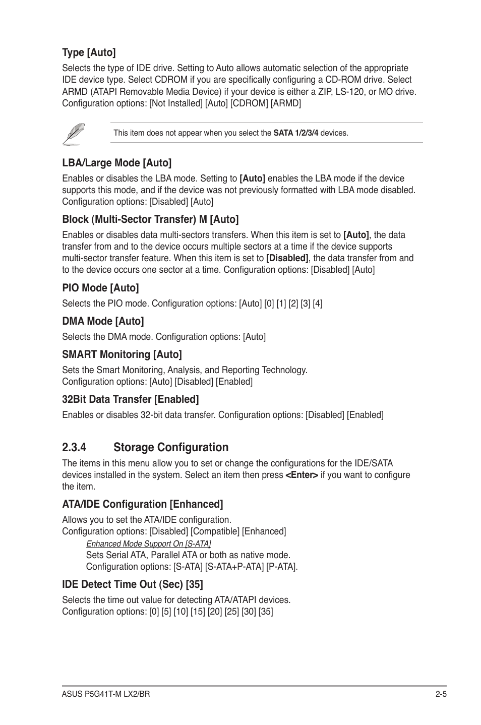 4 storage configuration, Storage configuration -5 | Asus P5G41T-M LX2/BR User Manual | Page 35 / 45