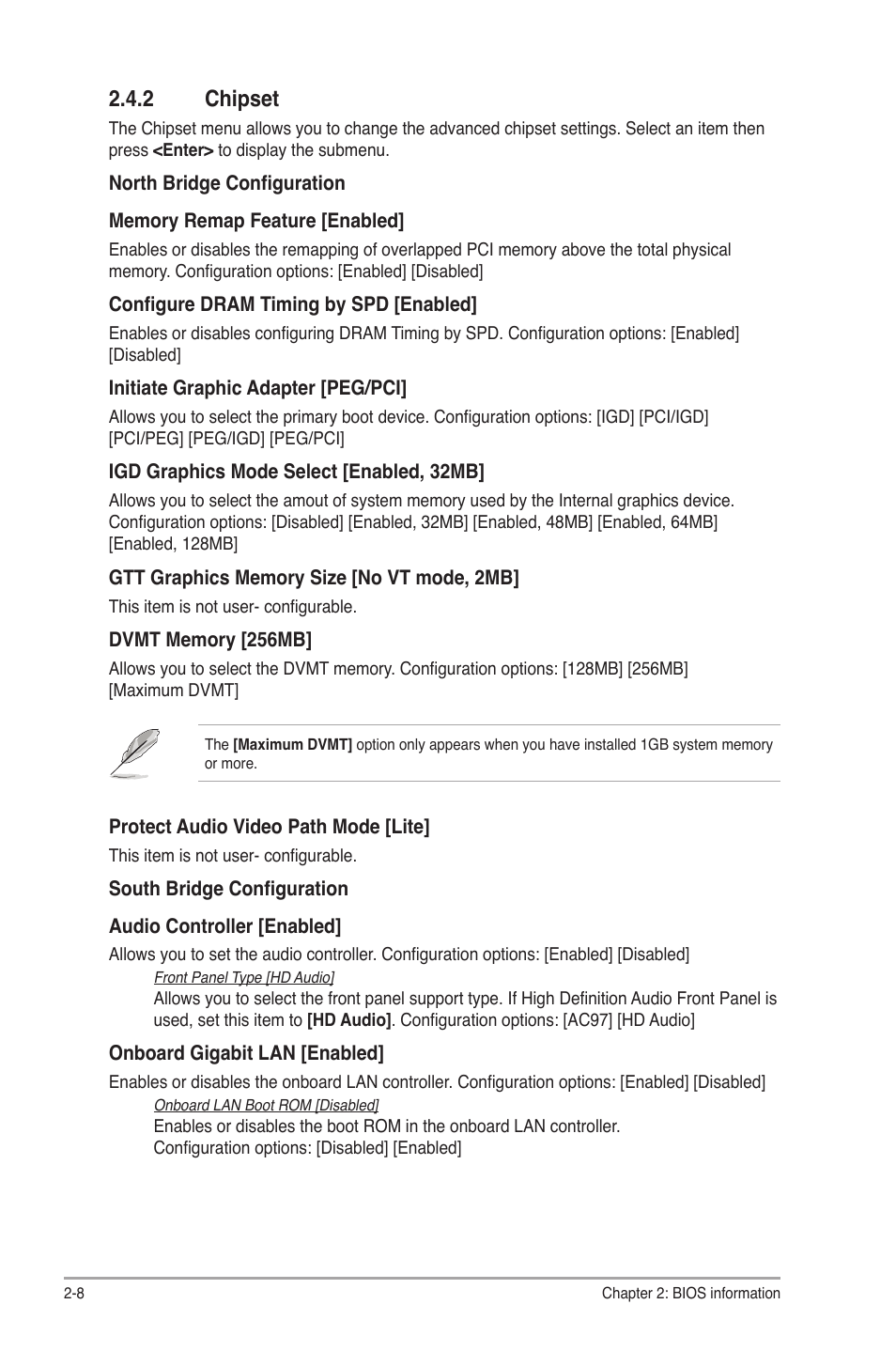 2 chipset, Chipset -8 | Asus P5G41T-M LX2/BR User Manual | Page 38 / 45