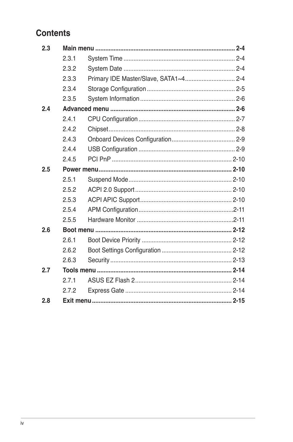 Asus P5G41T-M LX2/BR User Manual | Page 4 / 45