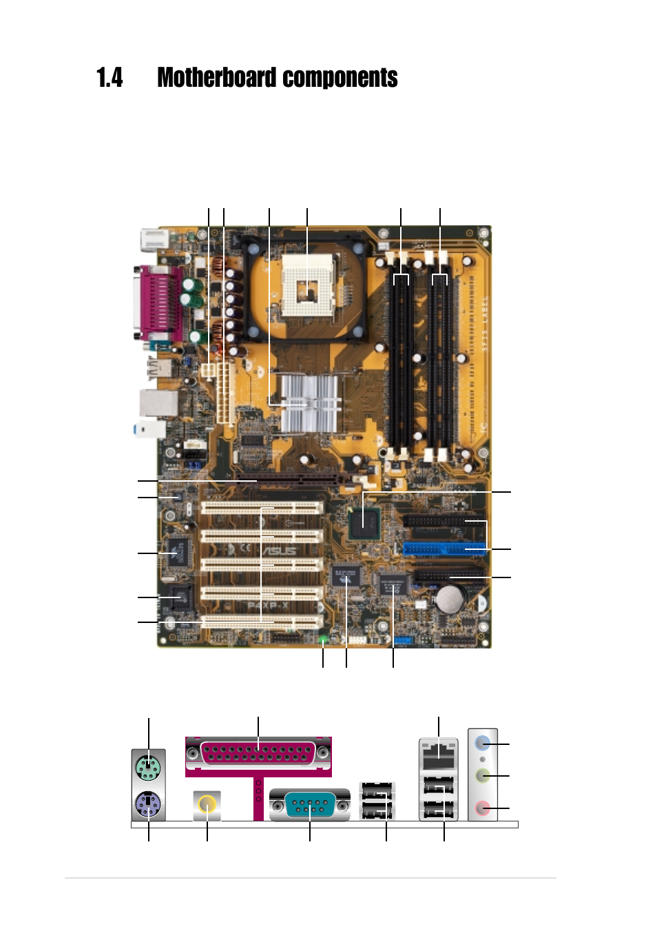 4 motherboard components | Asus P4XP-X User Manual | Page 14 / 64