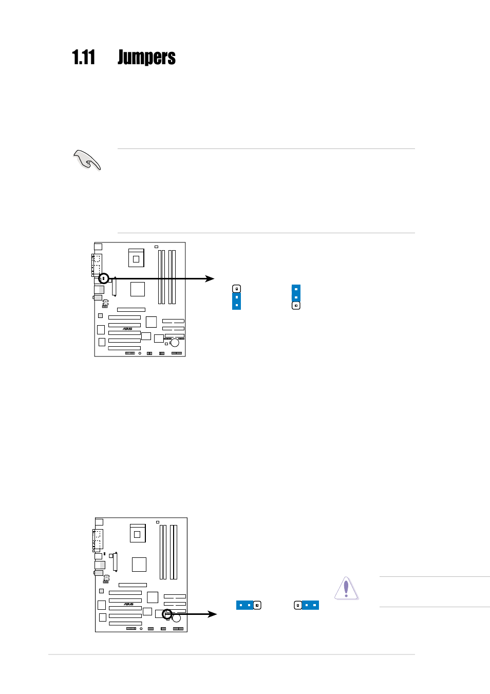 11 jumpers, 14 chapter 1: product introduction | Asus P4XP-X User Manual | Page 24 / 64