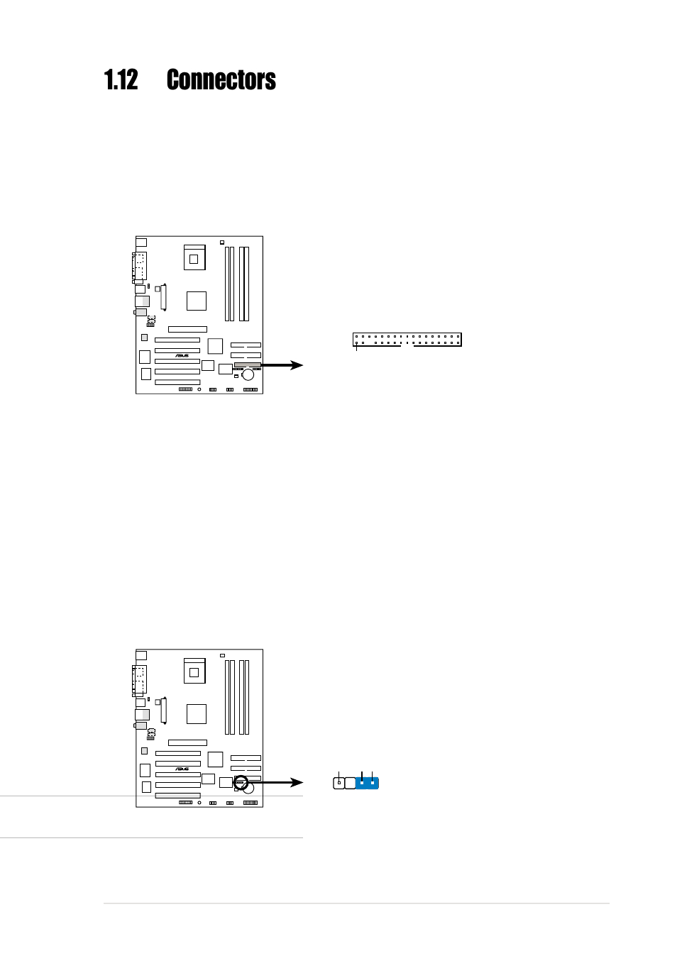 12 connectors, Asus p4xp-x motherboard user guide 1-15 | Asus P4XP-X User Manual | Page 25 / 64