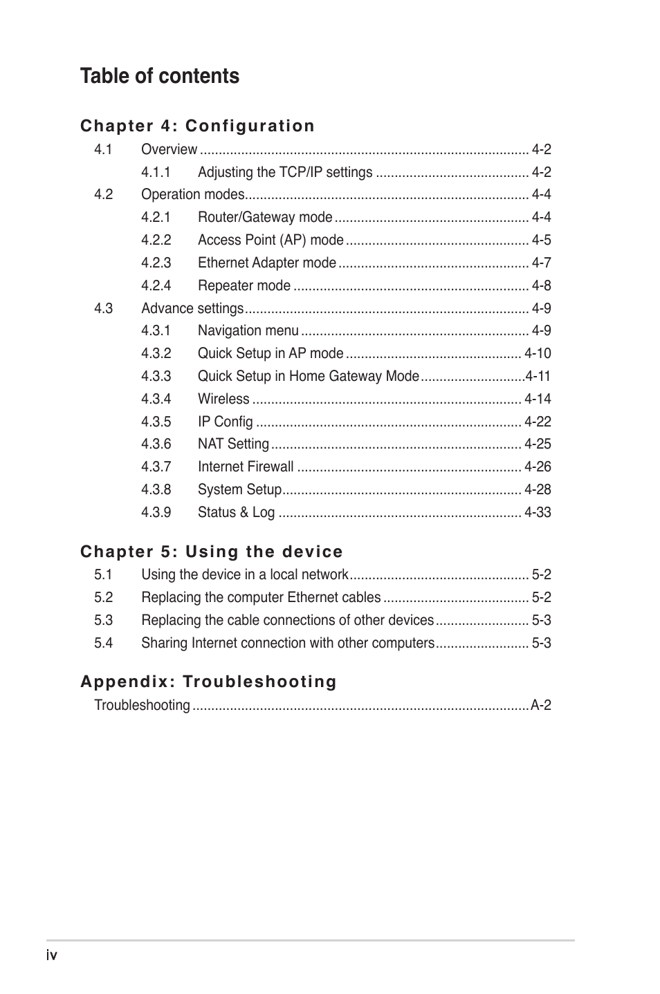 Asus WL-330gE User Manual | Page 4 / 72