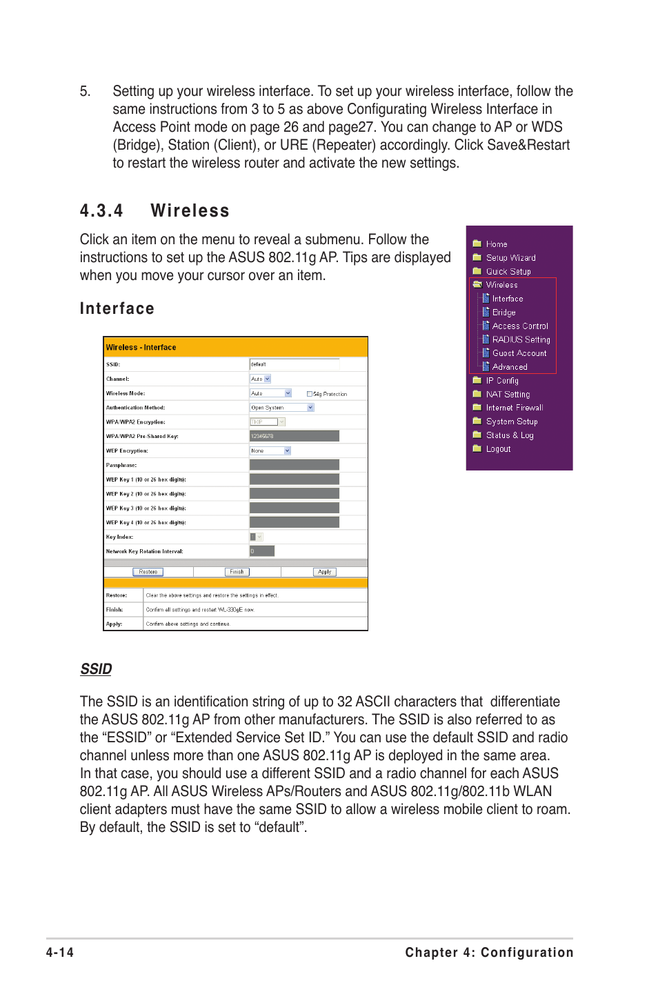 4 wireless | Asus WL-330gE User Manual | Page 44 / 72