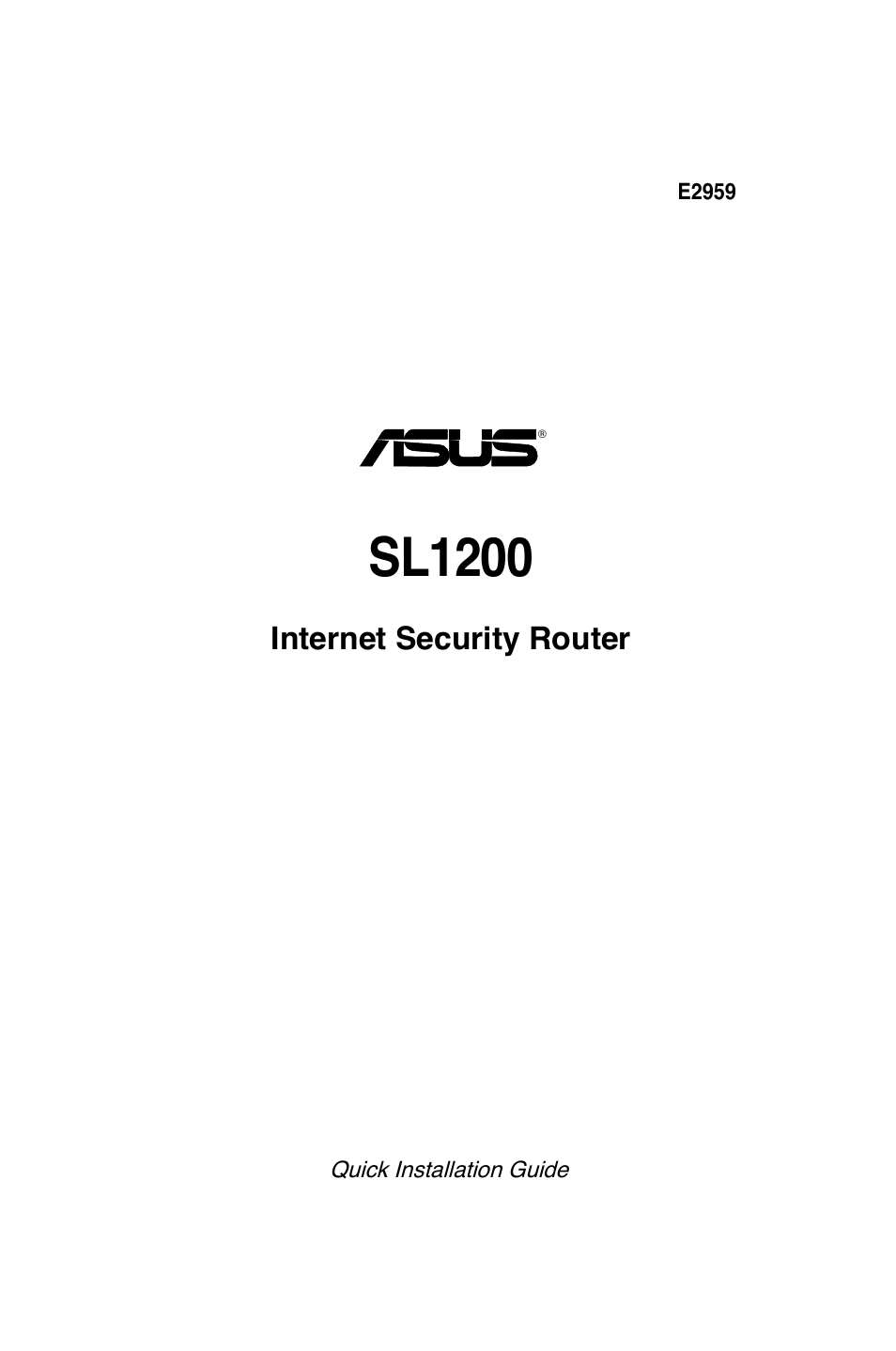 Asus SL1200 User Manual | 18 pages