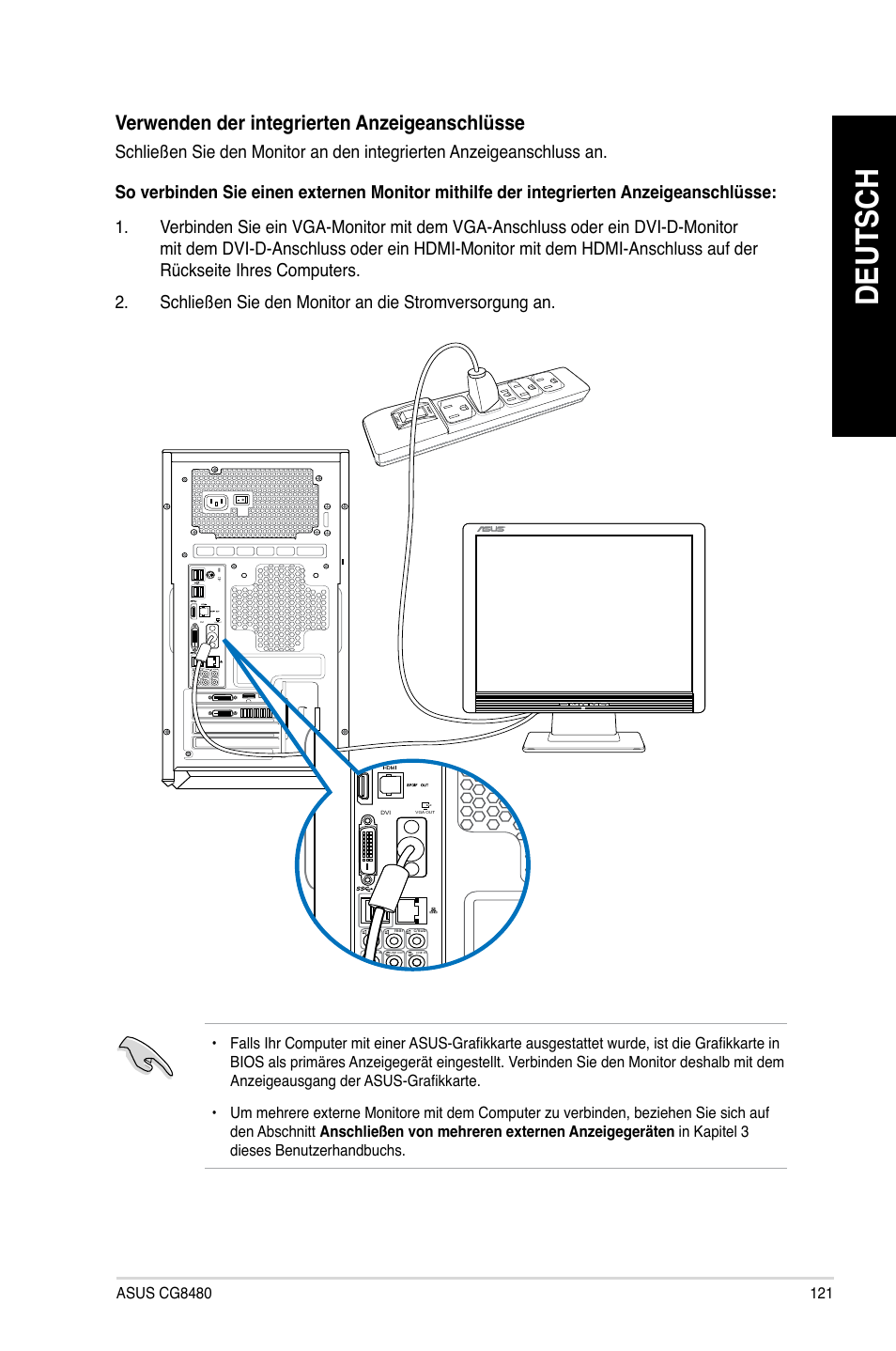 Deutsch, Verwenden.der.integrierten.anzeigeanschlüsse | Asus CG8480 User Manual | Page 123 / 836