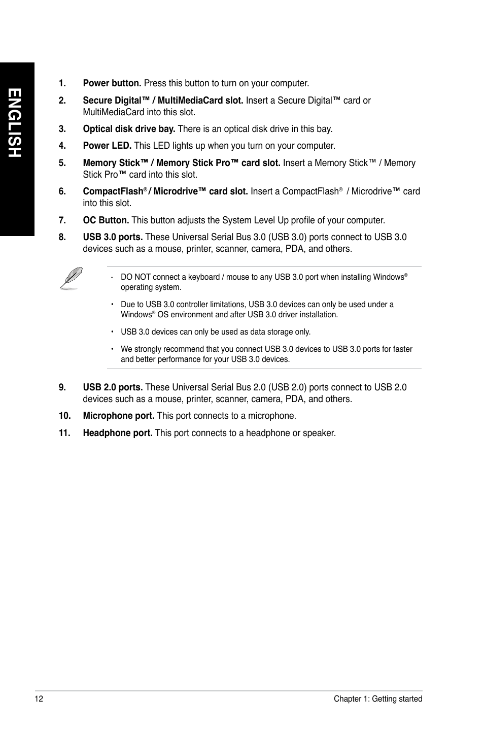 En gl is h en gl is h en gl is h en gl is h | Asus CG8480 User Manual | Page 14 / 836