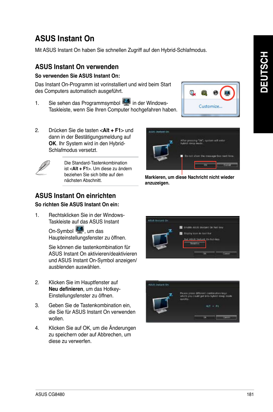 Asus instant on, Deutsch, Asus.instant.on | Asus.instant.on.verwenden, Asus.instant.on.einrichten | Asus CG8480 User Manual | Page 183 / 836