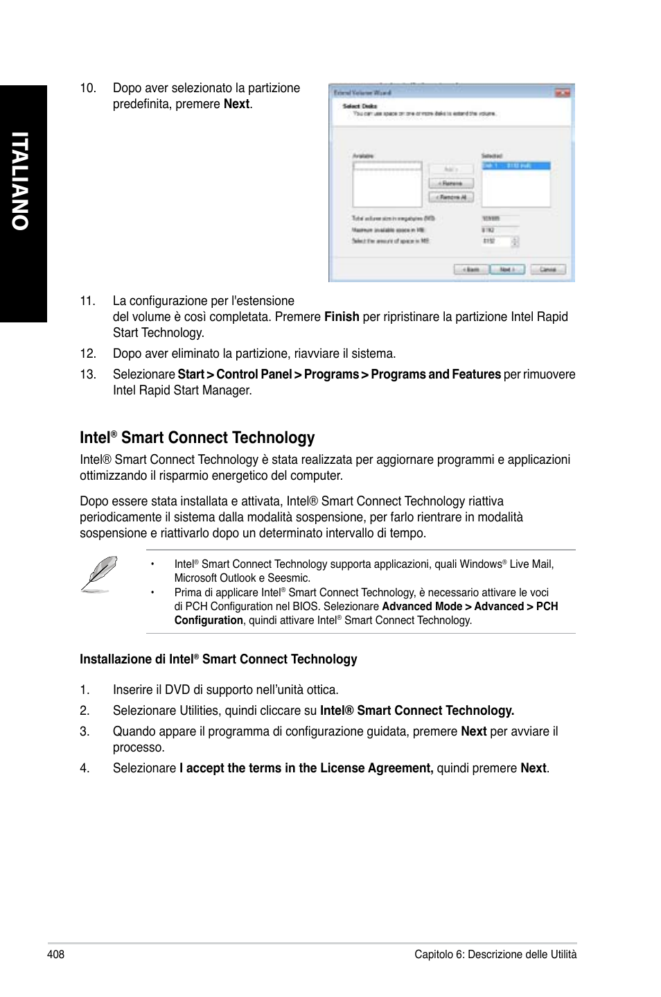 It aliano it aliano it aliano it aliano, Intel, Smart connect technology | Asus CG8480 User Manual | Page 410 / 836