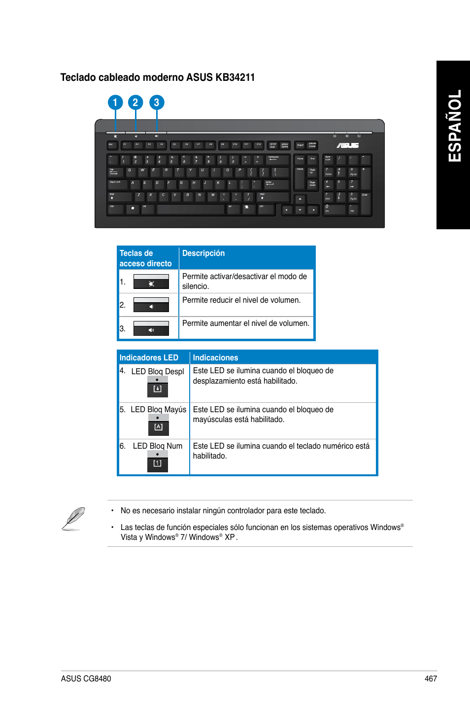 Es pa ño l es pa ño l | Asus CG8480 User Manual | Page 469 / 836