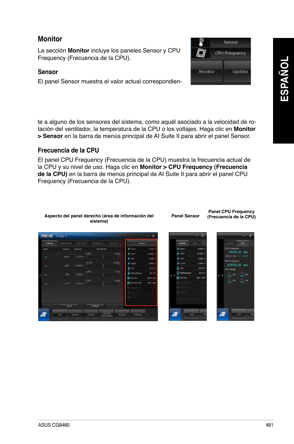 Es pa ño l es pa ño l | Asus CG8480 User Manual | Page 483 / 836