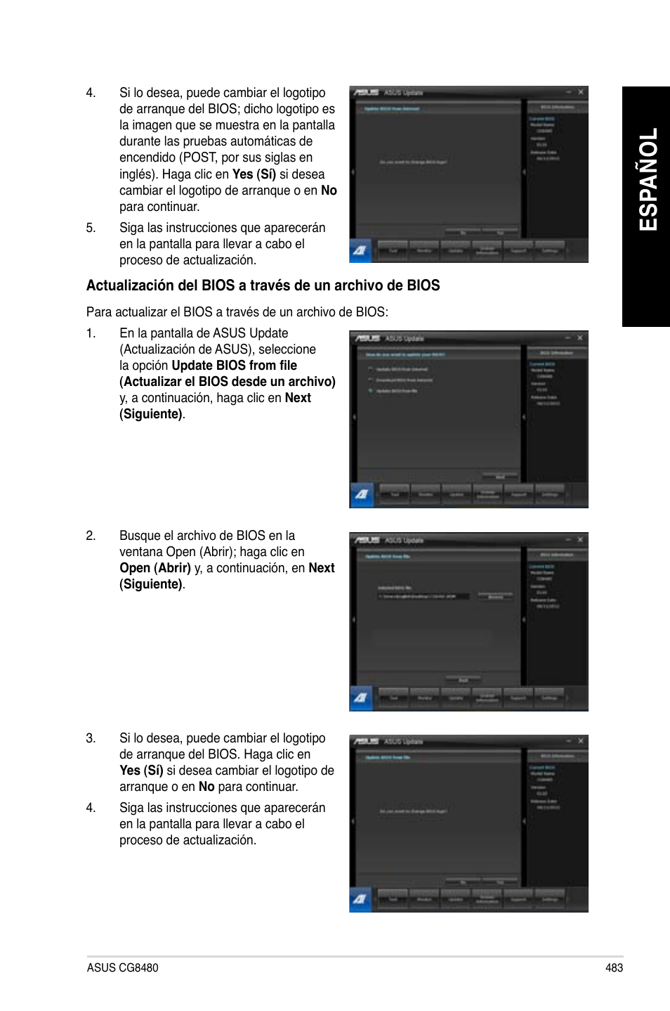 Es pa ño l es pa ño l | Asus CG8480 User Manual | Page 485 / 836