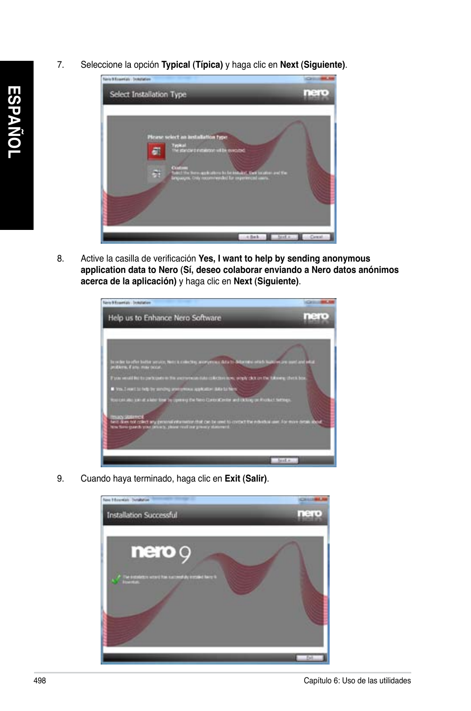 Es pa ño l es pa ño l es pa ño l es pa ño l | Asus CG8480 User Manual | Page 500 / 836