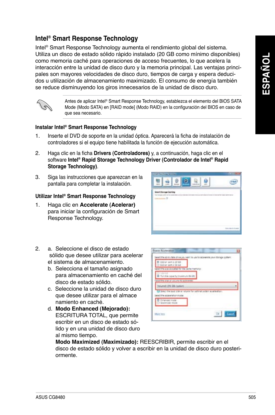 Es pa ño l es pa ño l | Asus CG8480 User Manual | Page 507 / 836