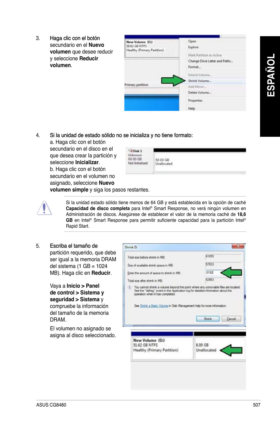 Es pa ño l es pa ño l | Asus CG8480 User Manual | Page 509 / 836