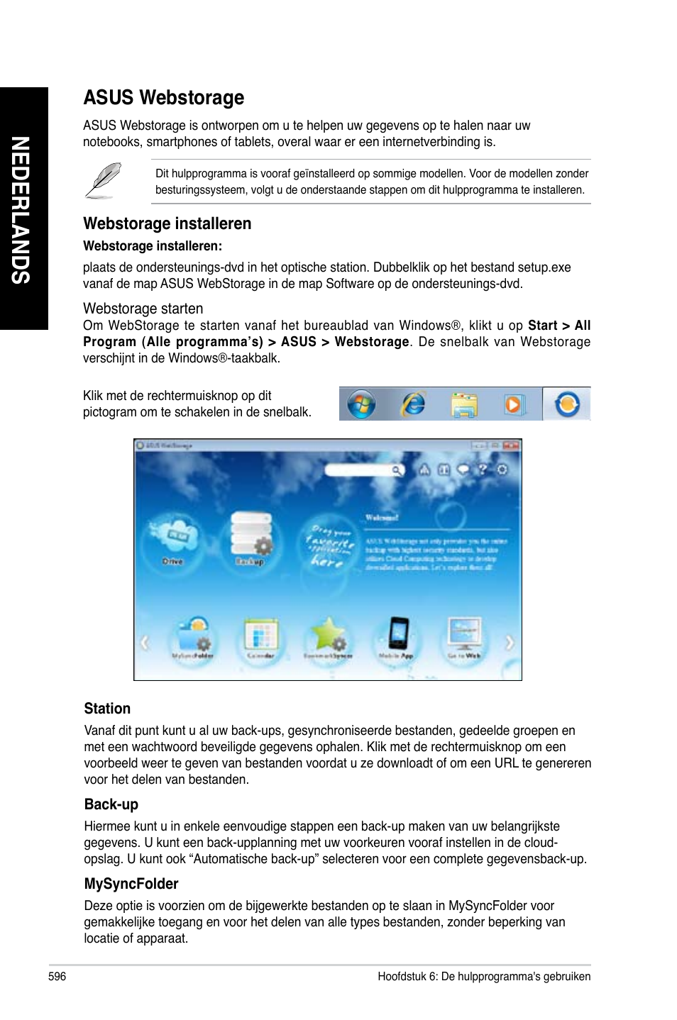 Asus webstorage, Nederlands | Asus CG8480 User Manual | Page 598 / 836