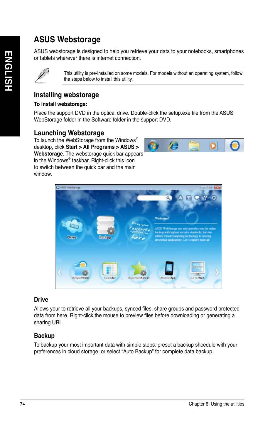 Asus webstorage, En gl is h en gl is h en gl is h en gl is h, Asus.webstorage | Asus CG8480 User Manual | Page 76 / 836