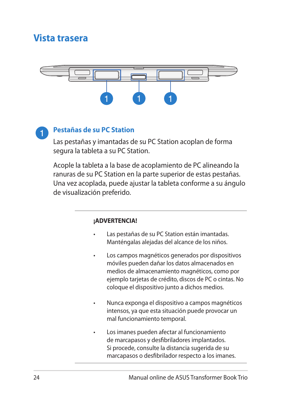 Vista trasera | Asus TX201LA User Manual | Page 24 / 152
