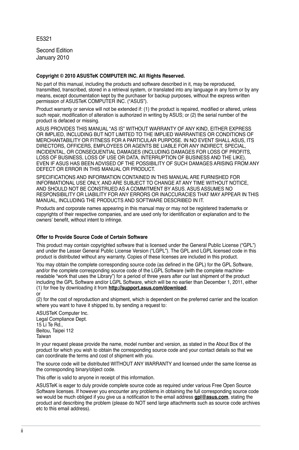 Asus P7H55-M PRO User Manual | Page 2 / 110