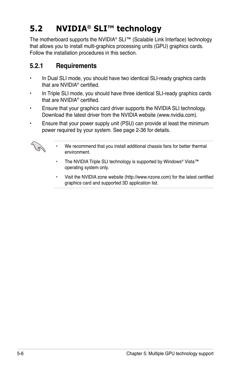 2 nvidia® sli™ technology, 1 requirements, Nvidia | Sli™ technology -6, Requirements -6, 2 nvidia, Sli™ technology | Asus P6T User Manual | Page 182 / 188