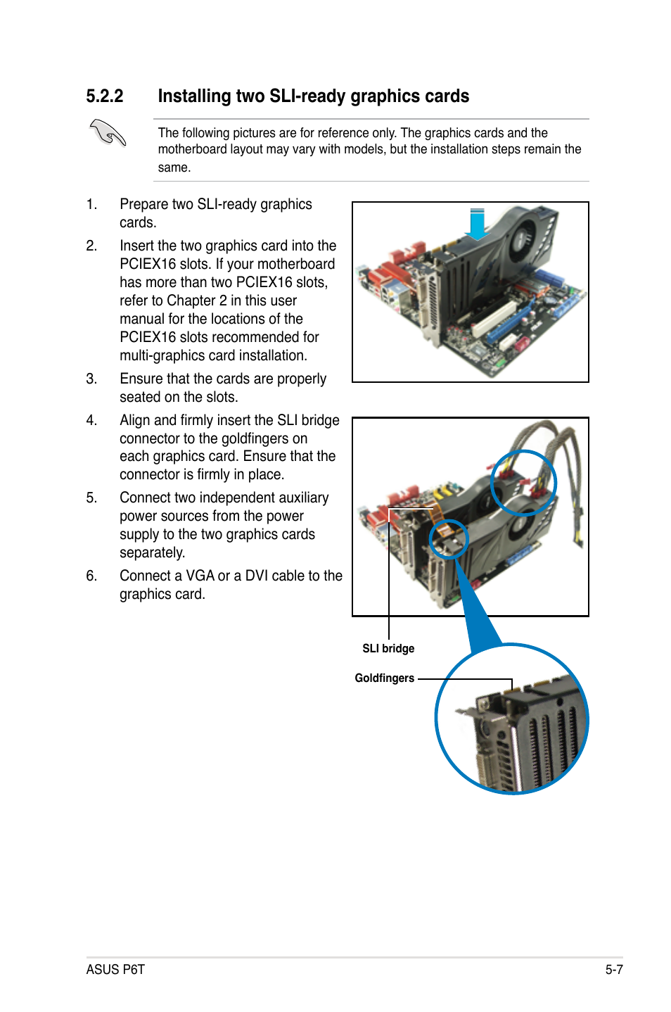 2 installing two sli-ready graphics cards, Installing two sli-ready graphics cards -7 | Asus P6T User Manual | Page 183 / 188