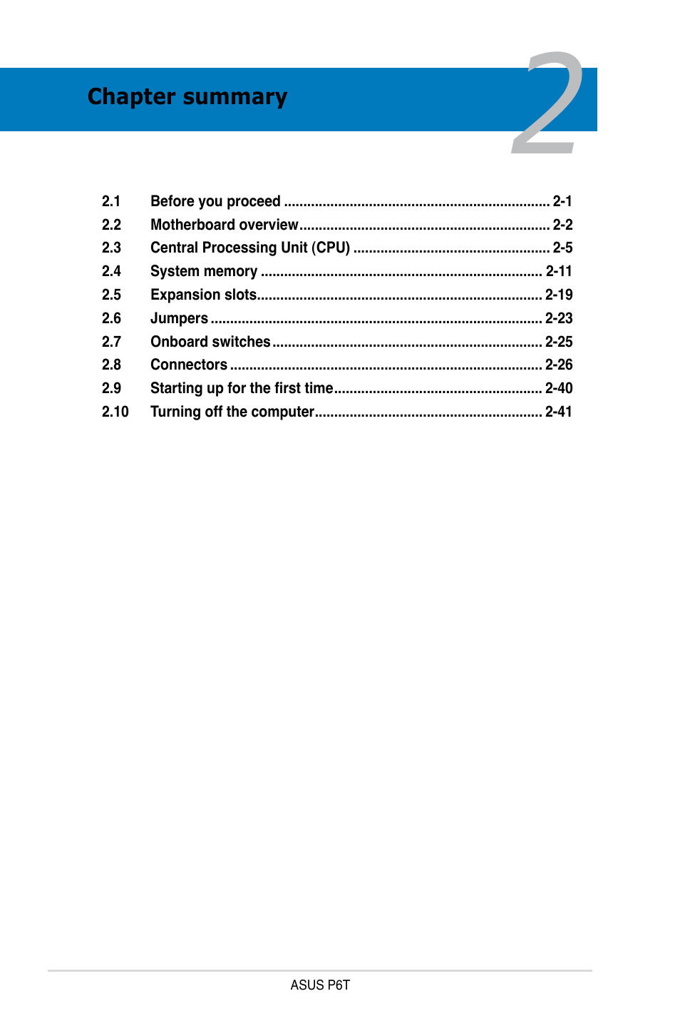 Asus P6T User Manual | Page 24 / 188