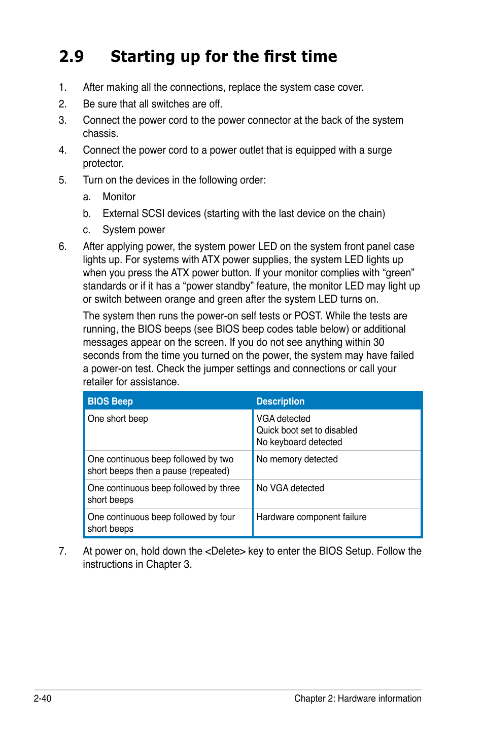 9 starting up for the first time, Starting up for the first time -40 | Asus P6T User Manual | Page 64 / 188