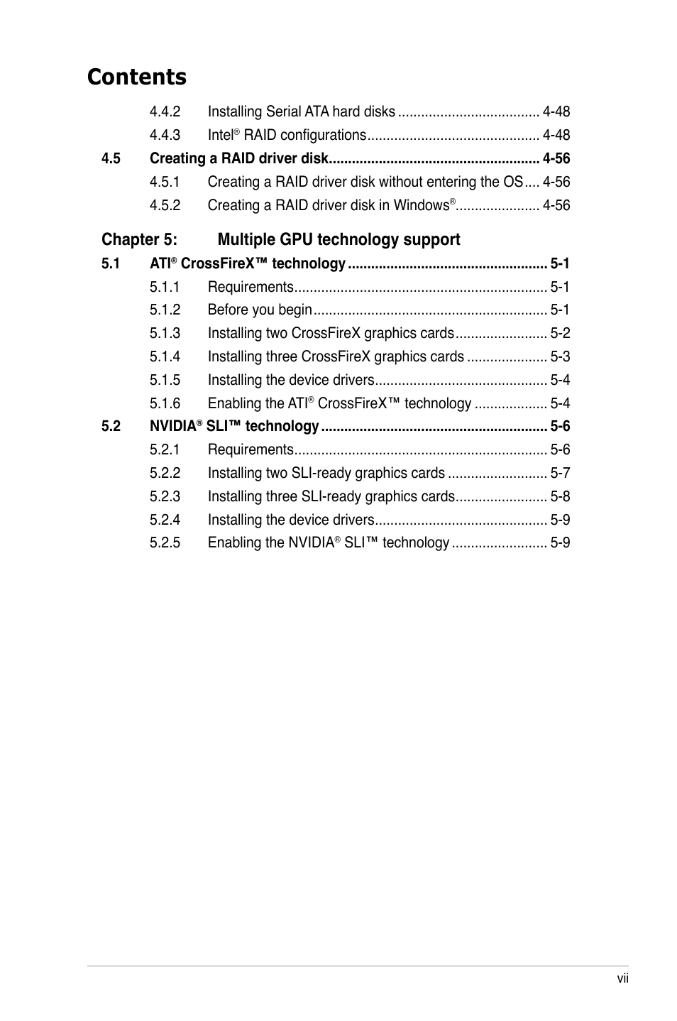 Asus P6T User Manual | Page 7 / 188