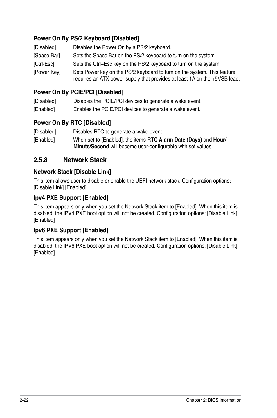 8 network stack, Network stack -22 | Asus P8H77-M LE User Manual | Page 64 / 76