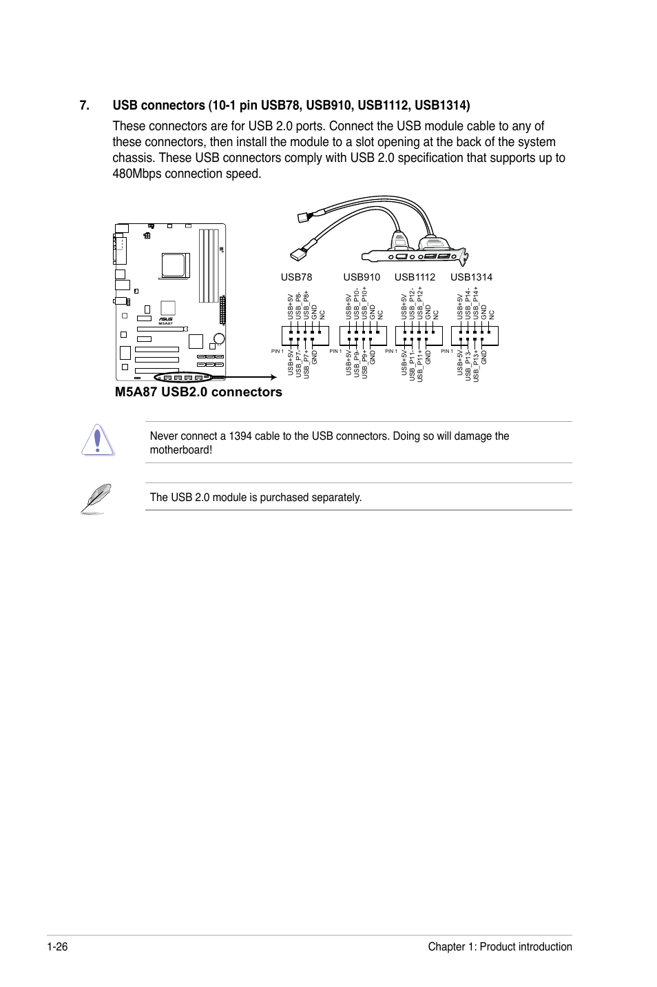 Chapter 1: product introduction 1-26 | Asus M5A87 User Manual | Page 38 / 70