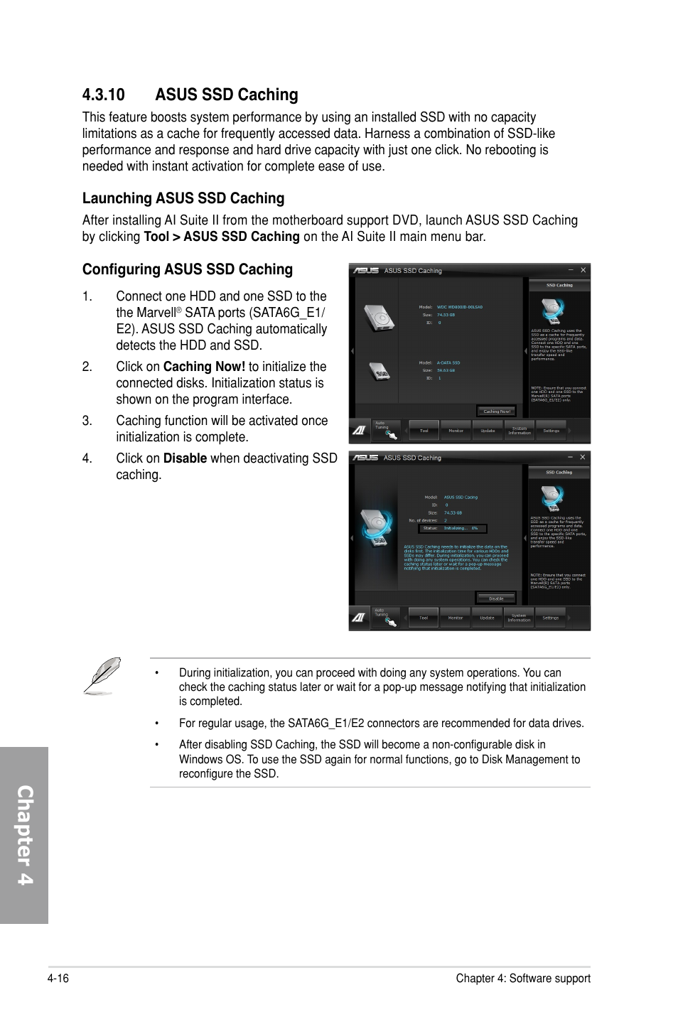 10 asus ssd caching, Asus ssd caching -16, Chapter 4 | Asus P9X79 DELUXE User Manual | Page 146 / 176