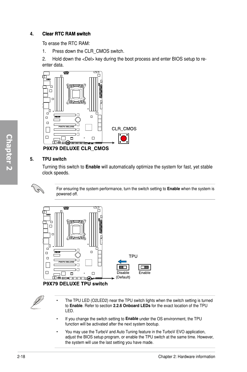 Chapter 2 | Asus P9X79 DELUXE User Manual | Page 40 / 176