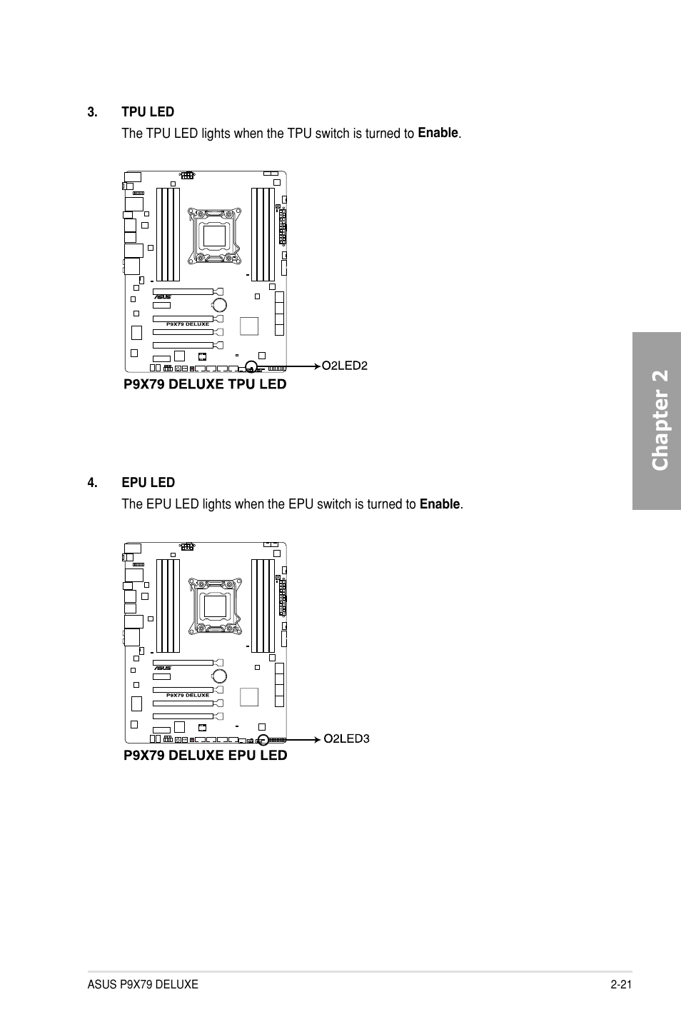 Chapter 2 | Asus P9X79 DELUXE User Manual | Page 43 / 176