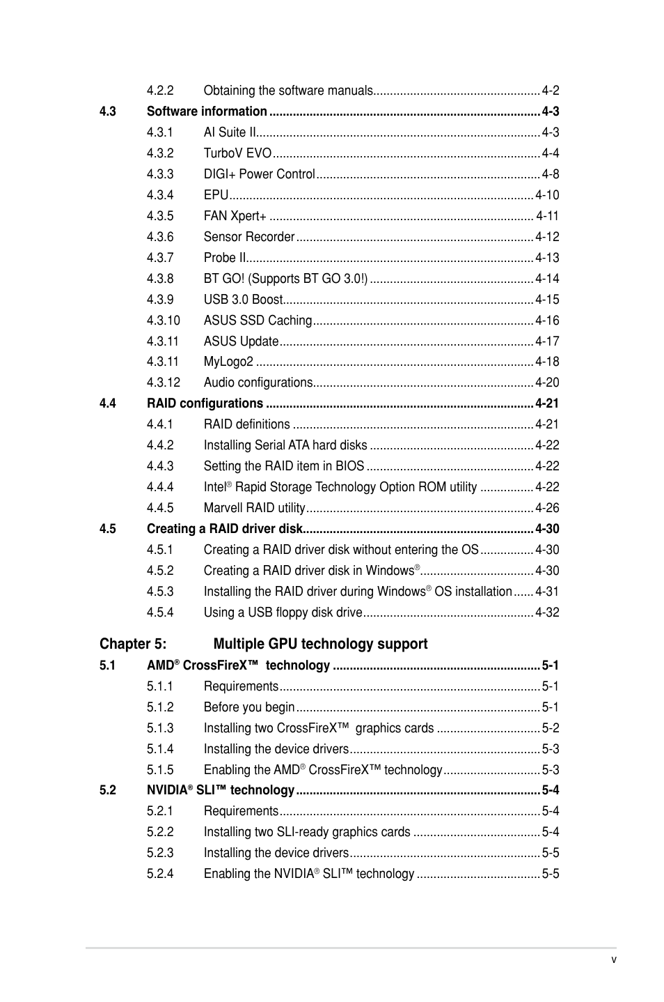 Asus P9X79 DELUXE User Manual | Page 5 / 176