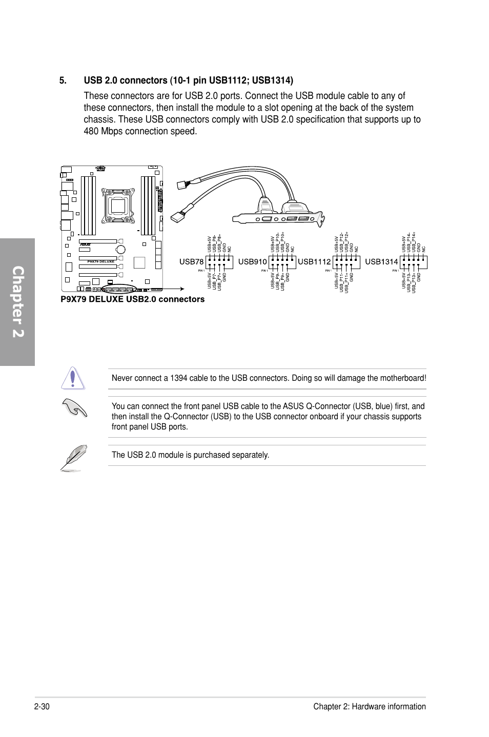 Chapter 2 | Asus P9X79 DELUXE User Manual | Page 52 / 176