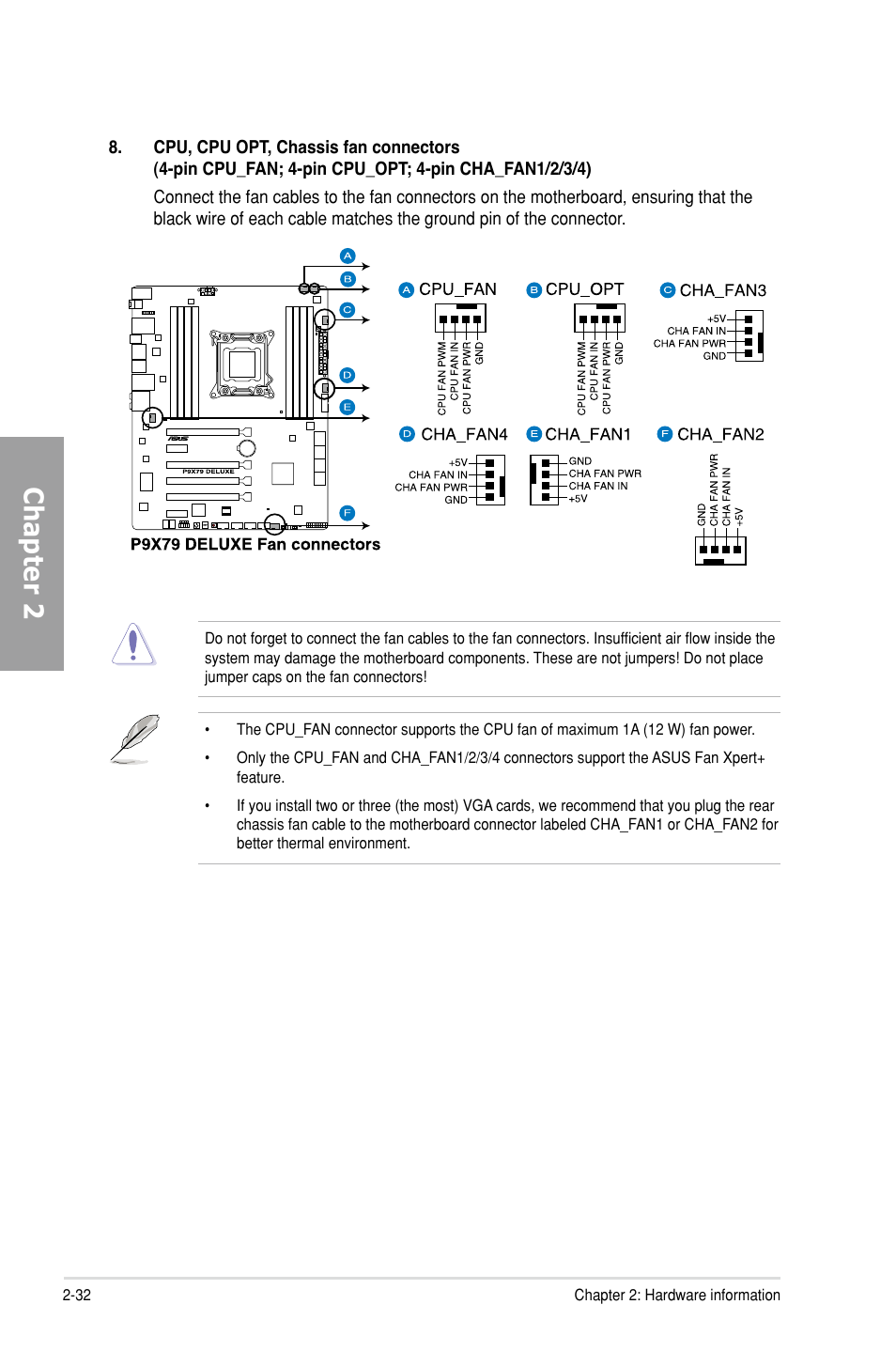 Chapter 2 | Asus P9X79 DELUXE User Manual | Page 54 / 176