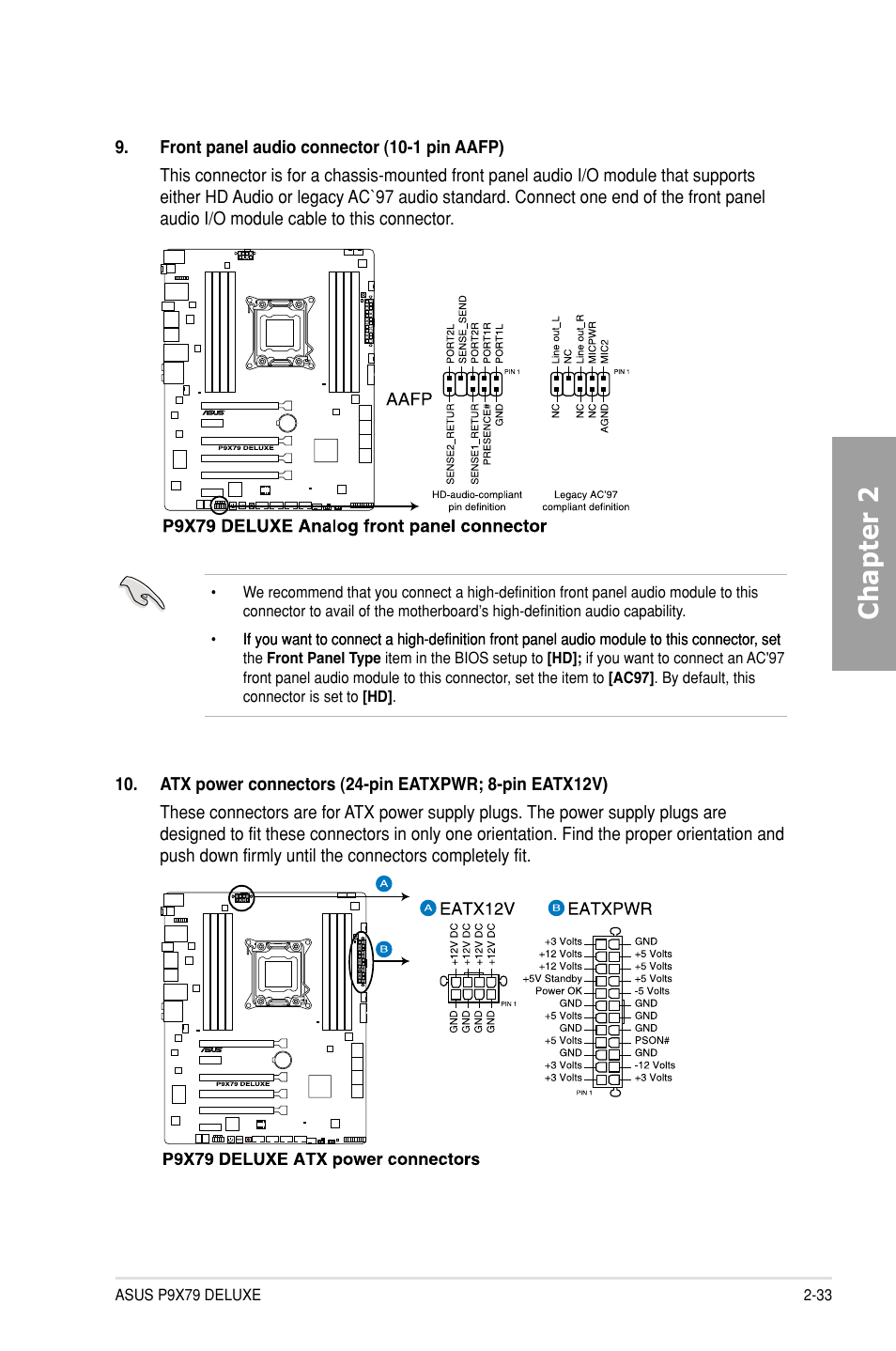 Chapter 2 | Asus P9X79 DELUXE User Manual | Page 55 / 176