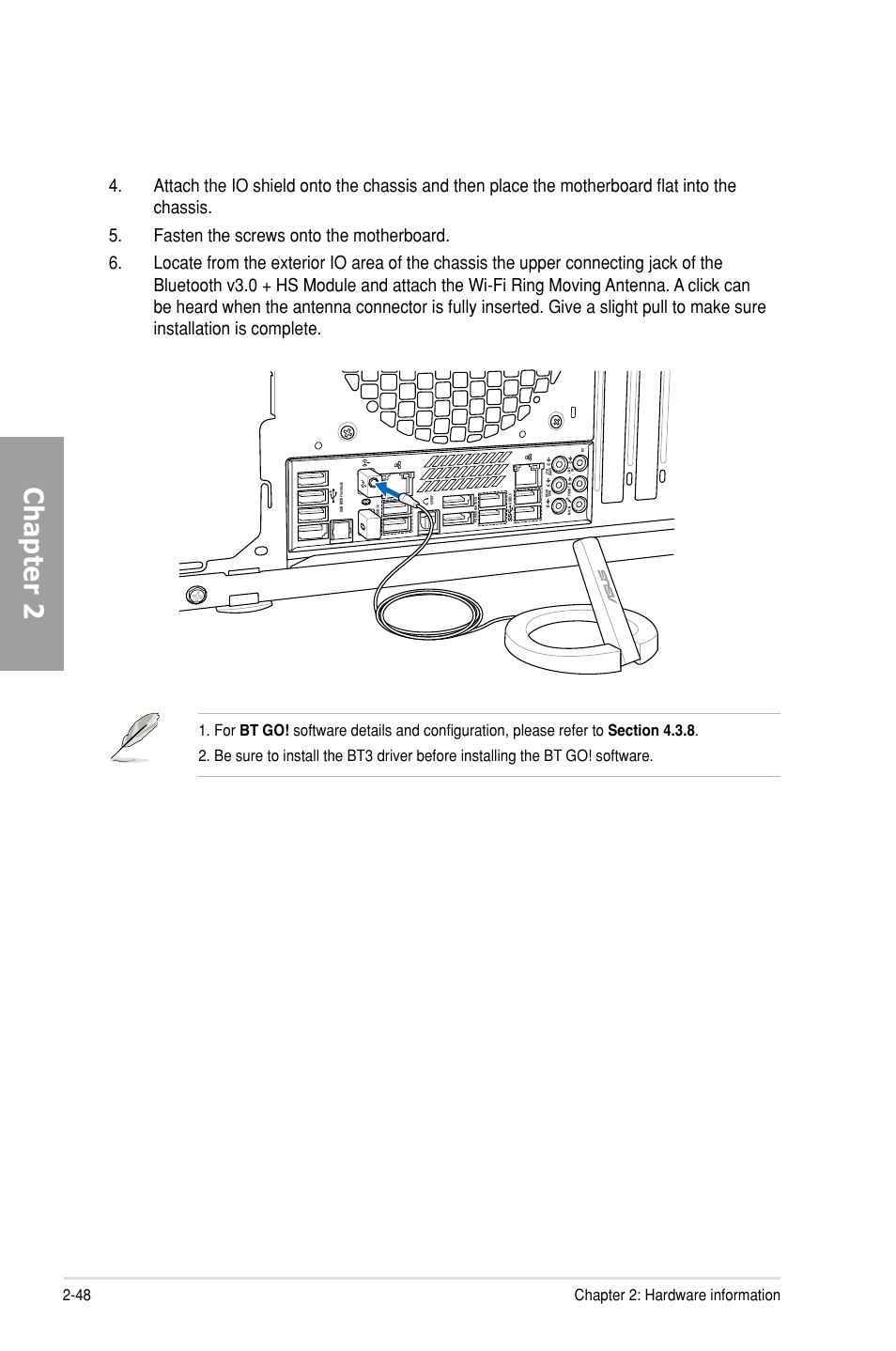 Chapter 2, 48 chapter 2: hardware information | Asus P9X79 DELUXE User Manual | Page 70 / 176