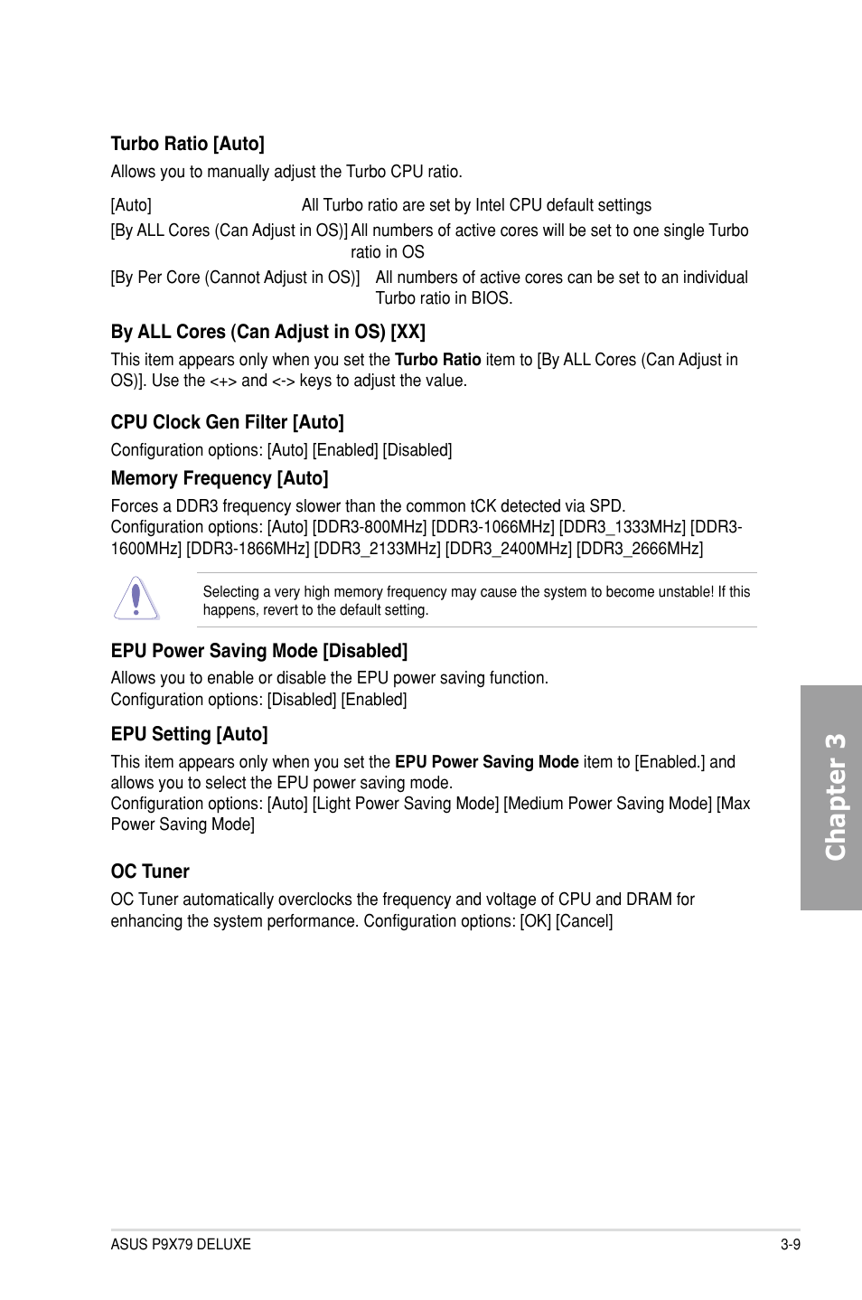 Chapter 3 | Asus P9X79 DELUXE User Manual | Page 85 / 176