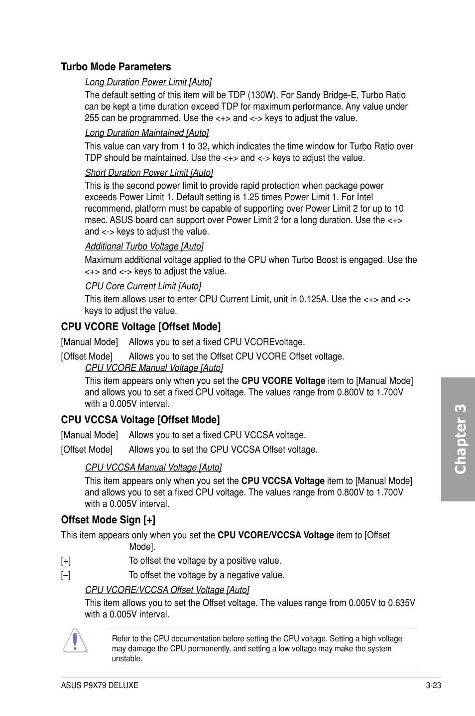 Chapter 3 | Asus P9X79 DELUXE User Manual | Page 99 / 176